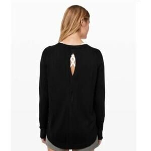 Lululemon Lead with Your Heart Sweater Cashmere Blend Black Size L